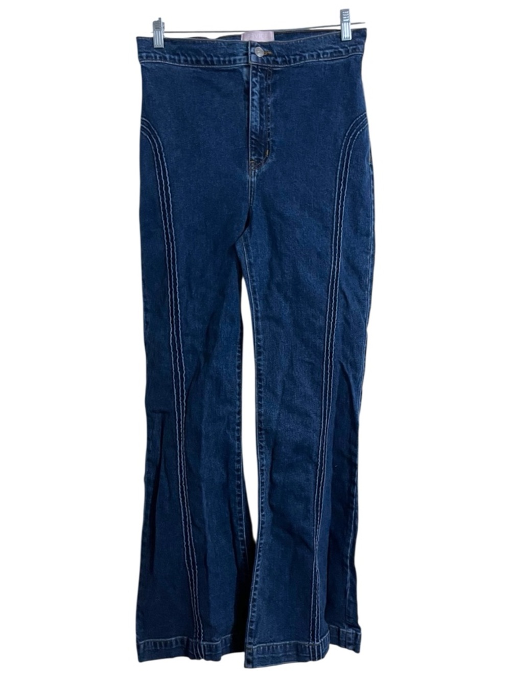 Revice Rollergirl Seam Detail Bareback Dark Wash High Rise Flare Jeans size 31 - Picture 2 of 7